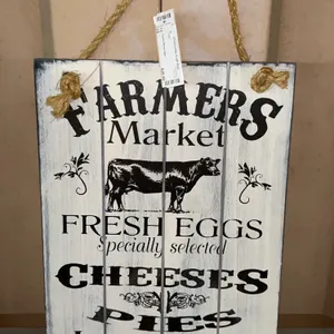 Farmers Market Wooden Wall Hanger 12"X16"