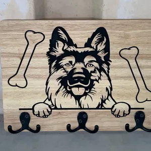 Wooden German Shepherd Wall Hanger 13.75"X9.75"X2"
