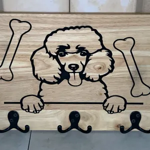 Wooden Poodle Wall Hanger 13.75"X9.75"X2"