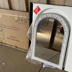 New Retro White Arched Wall Mirror 24"X36"