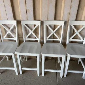 4 New Wood Dining Chairs 18"X19"X41", Seat 24" High