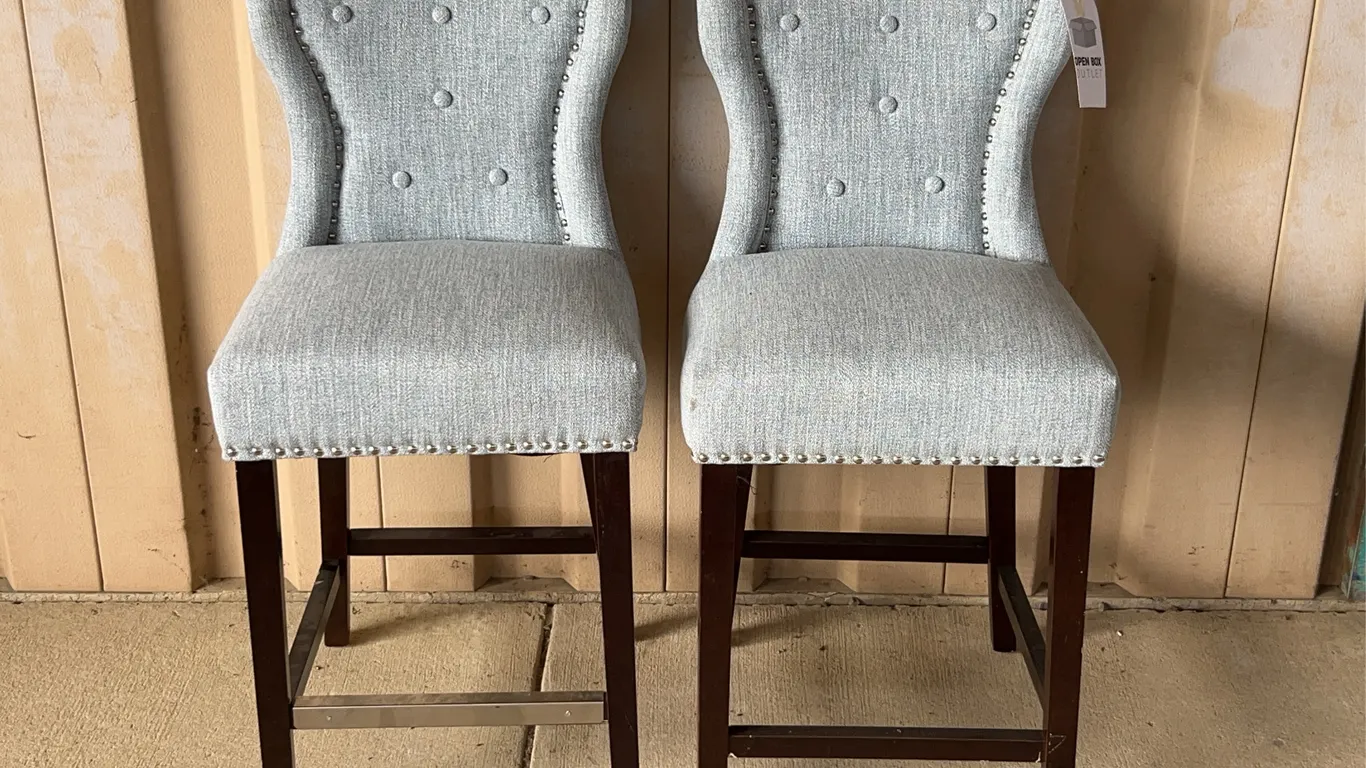 2 New Upholstered Chairs/Stools 18"X19"X39", Seat 24" High