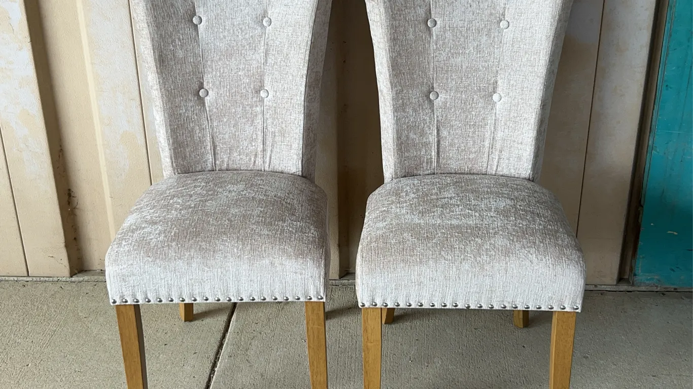 2 New Upholstered Chairs 18.5"X22"X39", Seat 19.5" High