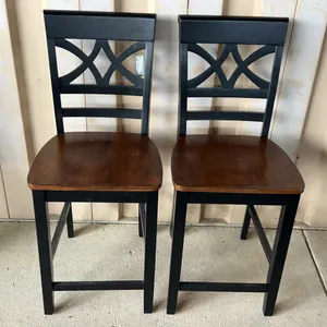 2 Wood Chair/Stools 16"X19"X41", Seat 24" High