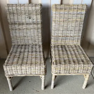 2 New Wicker Chairs, Wood Frame 18.5"X21"X38", Seat 18.5" High Safavieh