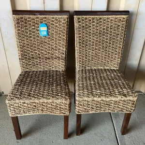 2 New Wicker Chairs, Wood Frame 18"X19"X38" Seat 18.5" High International Caravan
