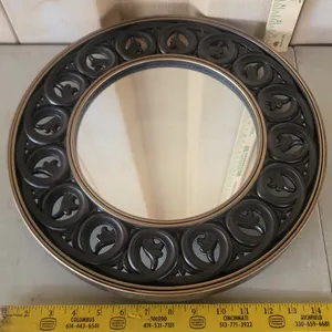 Round Wall Mirror, Plastic Frame 15"