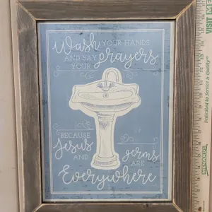 Wash Your Hands Country/Folk Art Wall Decor 13.5"X17.5"