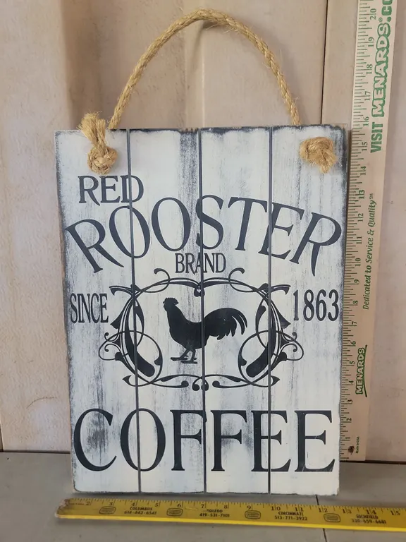 Red Rooster Coffee Wall Hanger 12"X16"