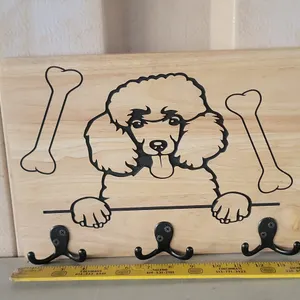 Wooden Poodle Wall Hanger 13.75"X9.75"X2"