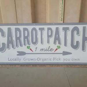 Carrot Patch 1 Mile Metal Sign 36"X14.5"