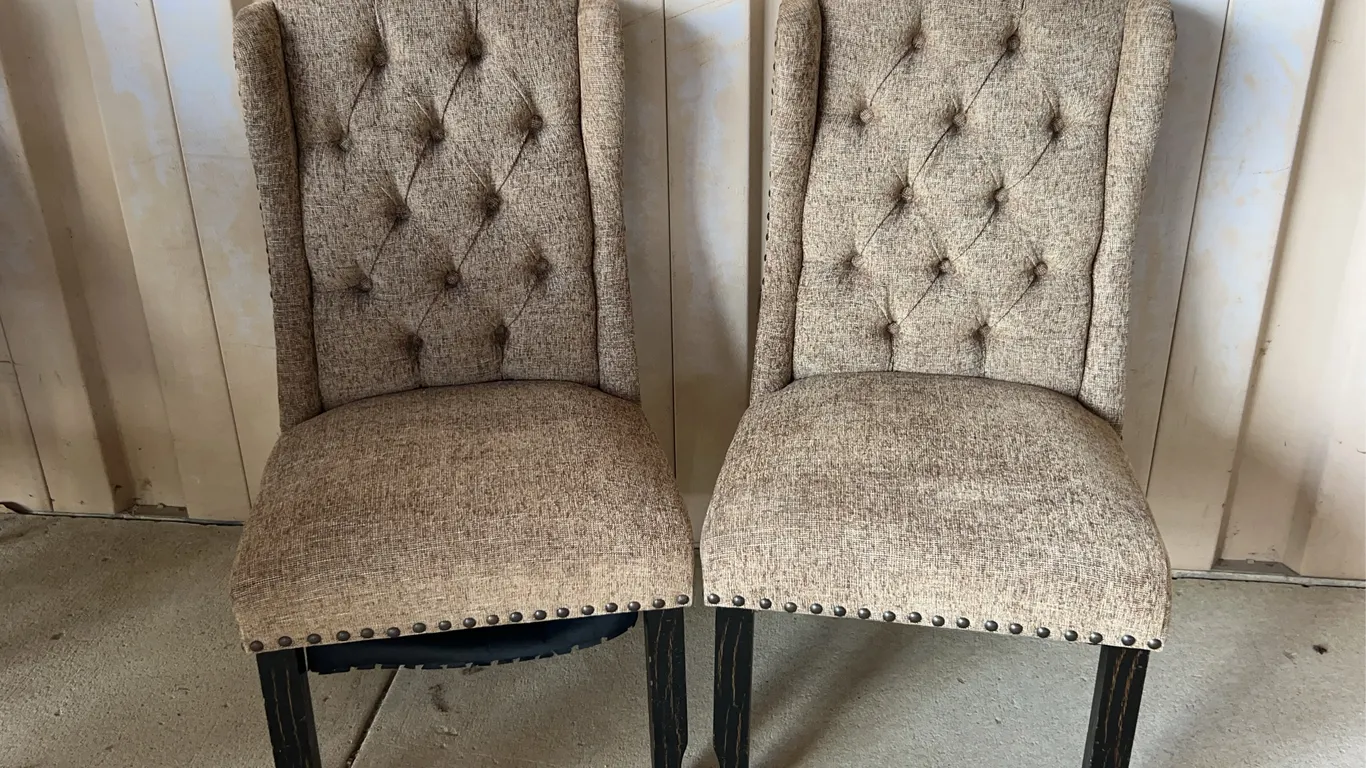 2 New Wingback Style Chairs 21"X22"X41.5", Seat 19" High