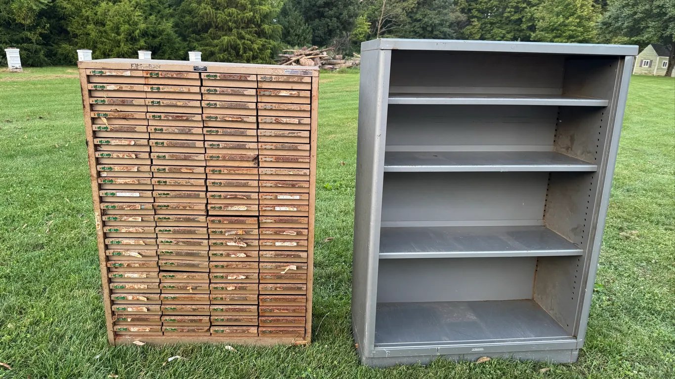 Metal shelves