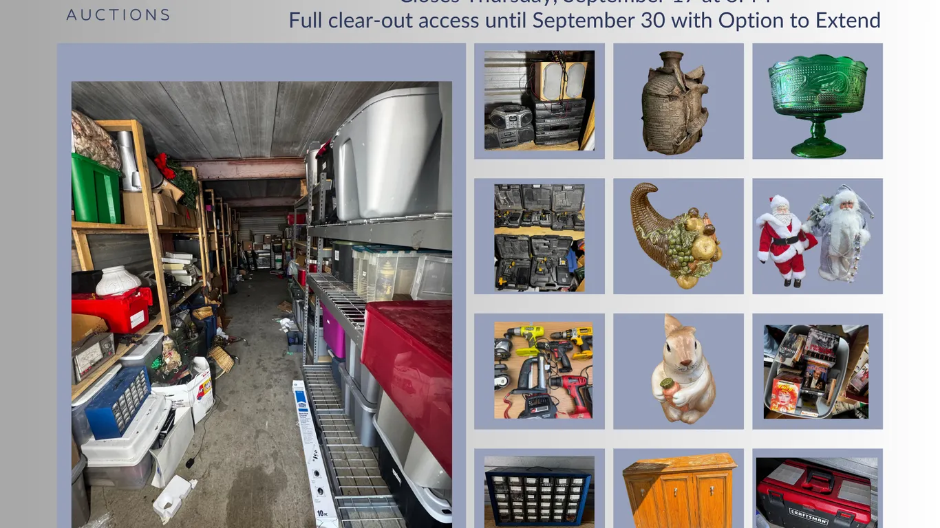 Storage Unit Contents – Tools, Décor, Holiday, Electronics & More