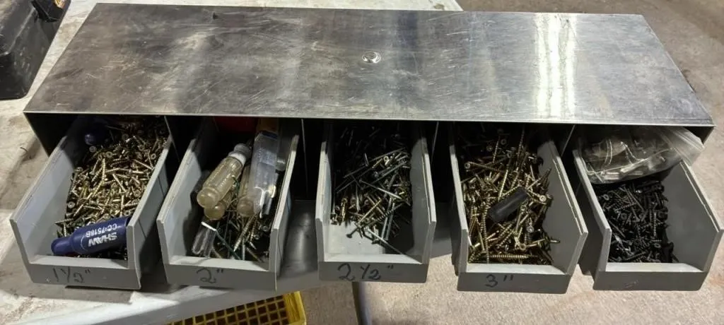 Steel Bin Organizer w/Asst. Hardware. 31�W x 9�D