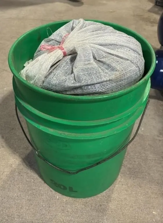 Pail of Blasting Media. Bag Blew Open On Us.