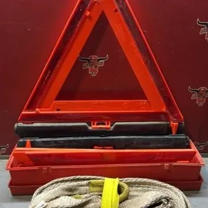 Tow Strap & Reflective Road Flares.