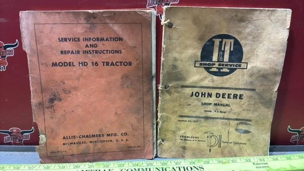 2 Old Shop Manuals. John Deere & Allis Chalmers.