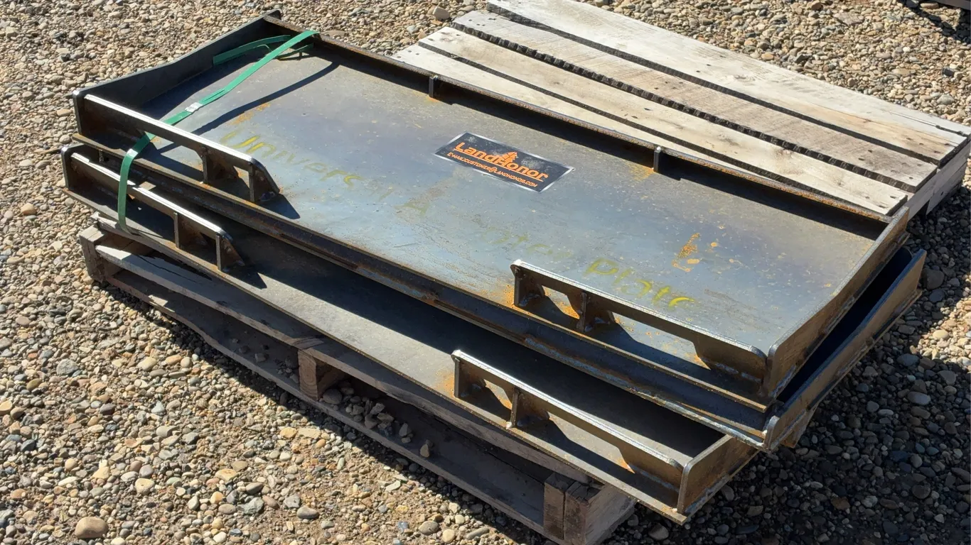 (3) Landhonor Skid Steer Universal Adapter Plates Unused