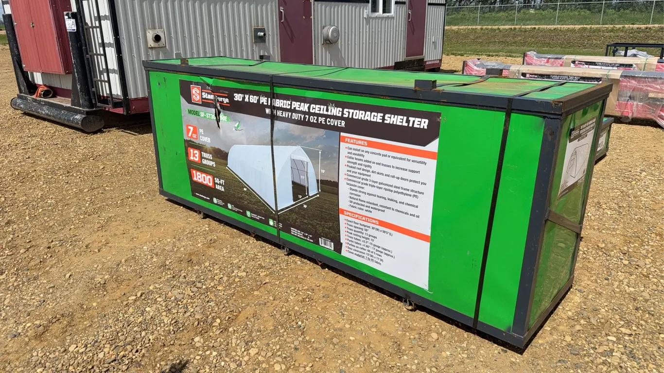 2026 StanForge 30x60 Ft. Pe Fabric Peak Ceiling Storage Shelter Unused