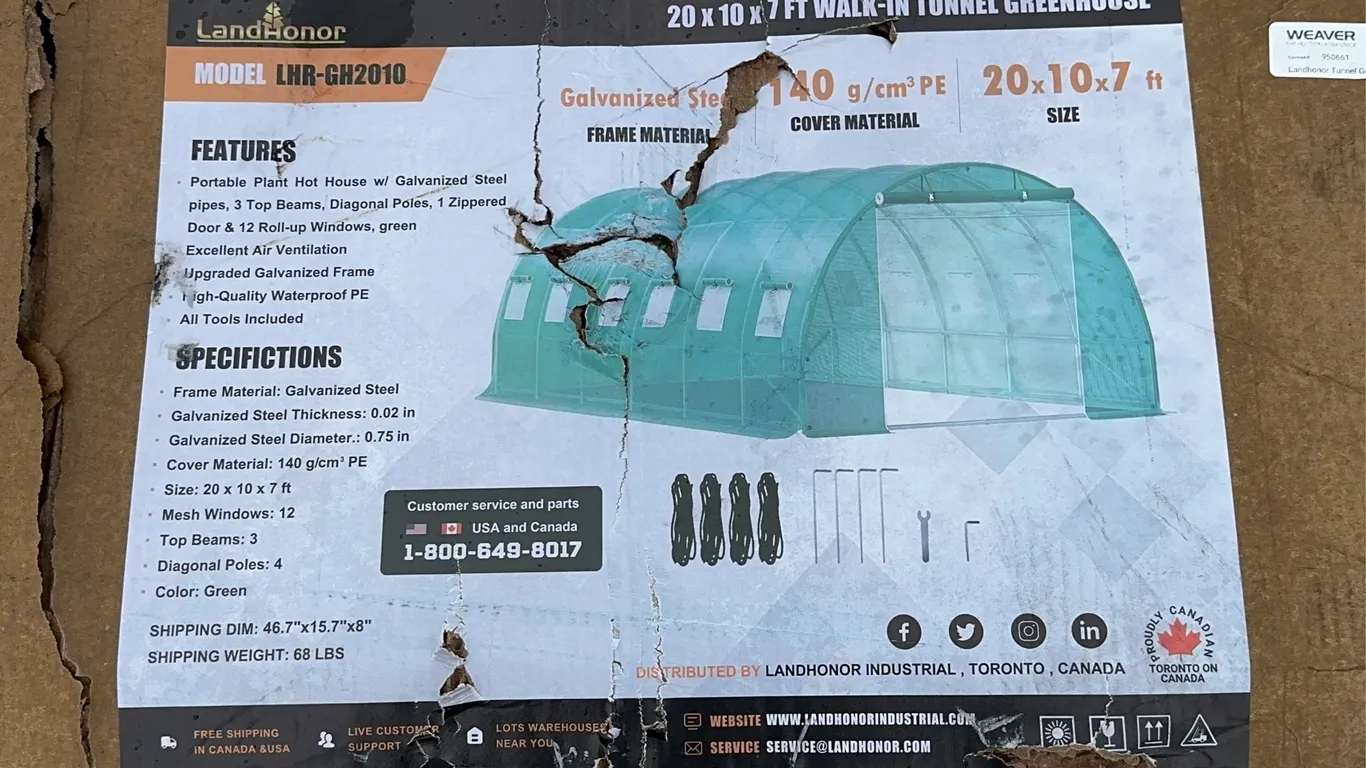 Landhonor Tunnel Greenhouse Unused