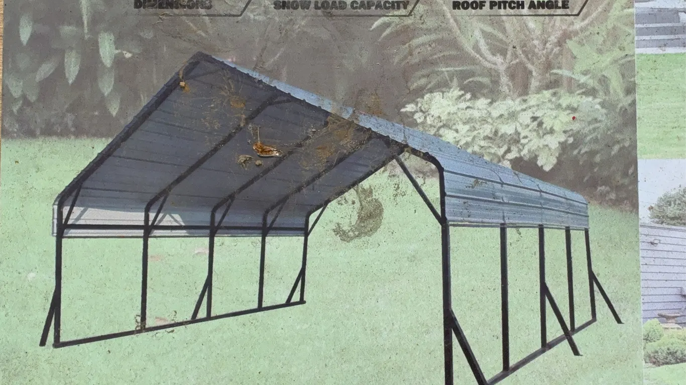 Landhonor 20x20x13 FT. Metal Carport Unused
