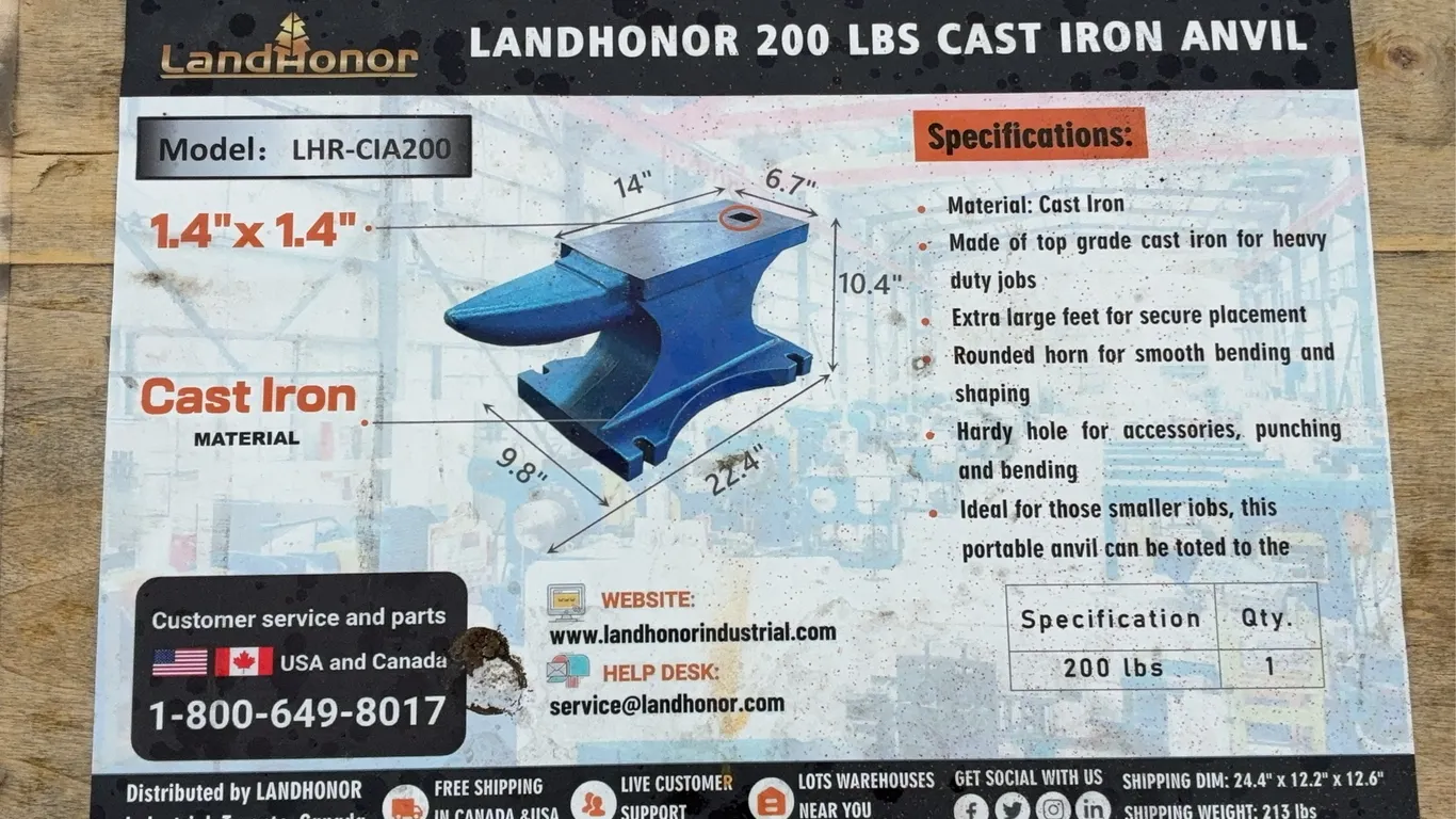 Landhonor 200 LBS Cast Iron Anvil Unused