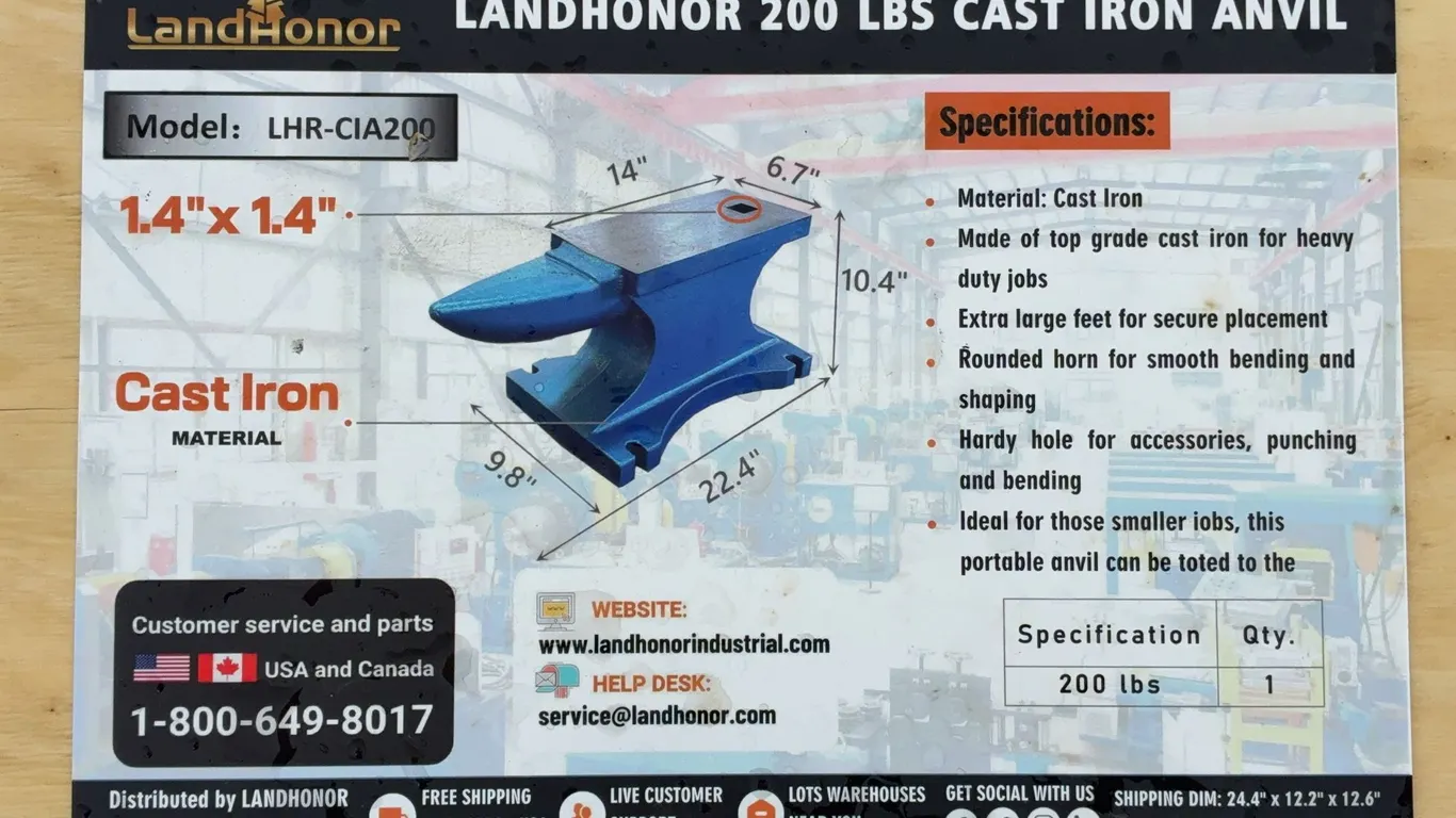 Landhonor 200 LBS Cast Iron Anvil Unused