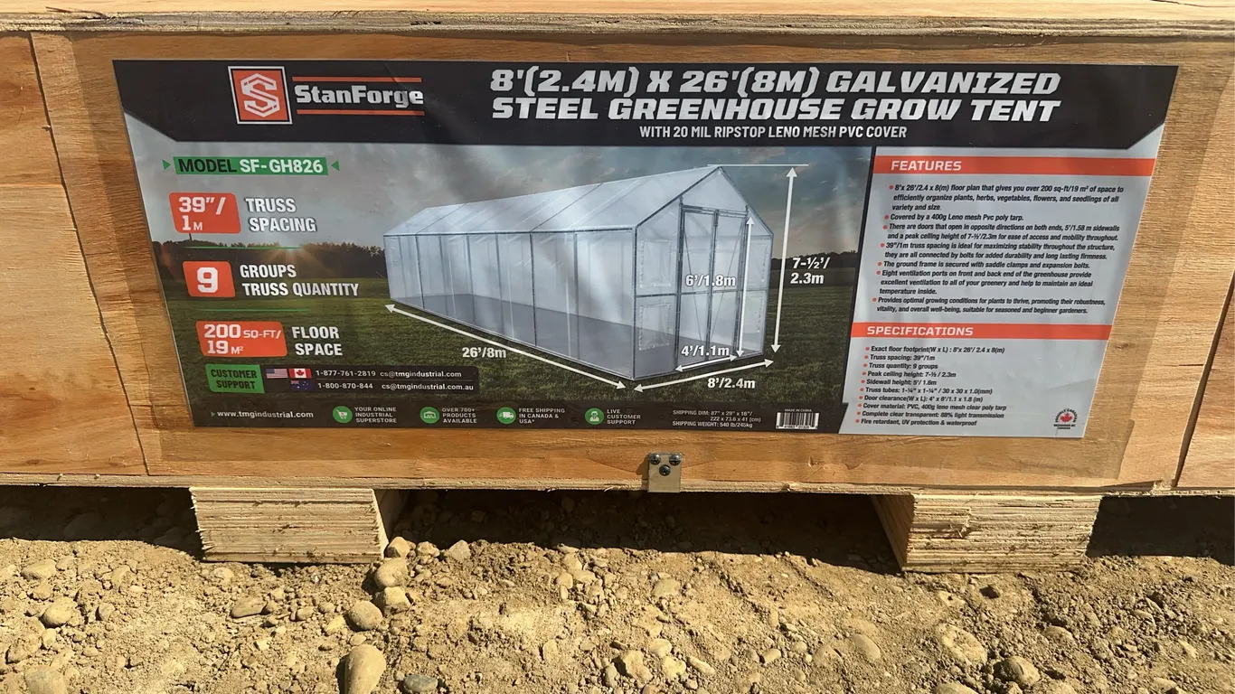 TMG 8x26 FT. Steel Greenhouse