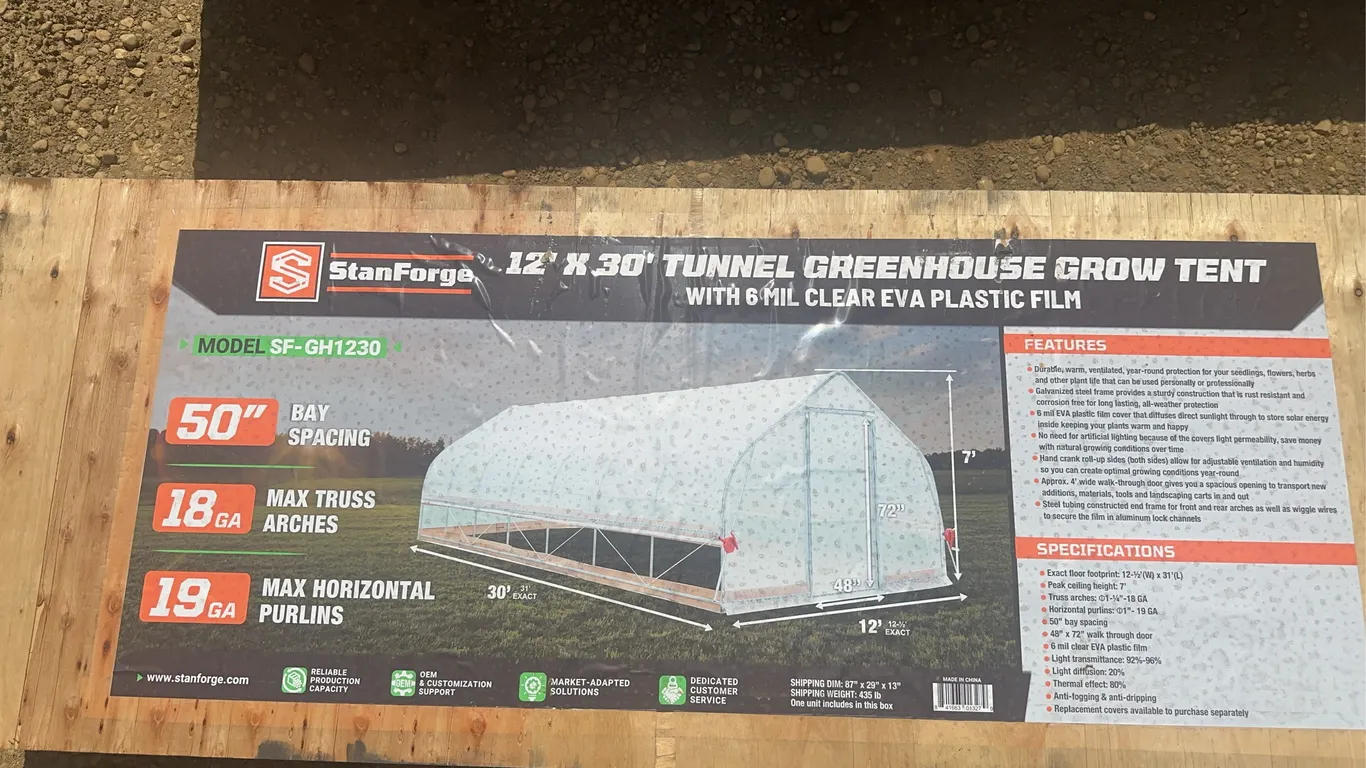 TMG 12x30 FT. Tunnel Greenhouse Unused