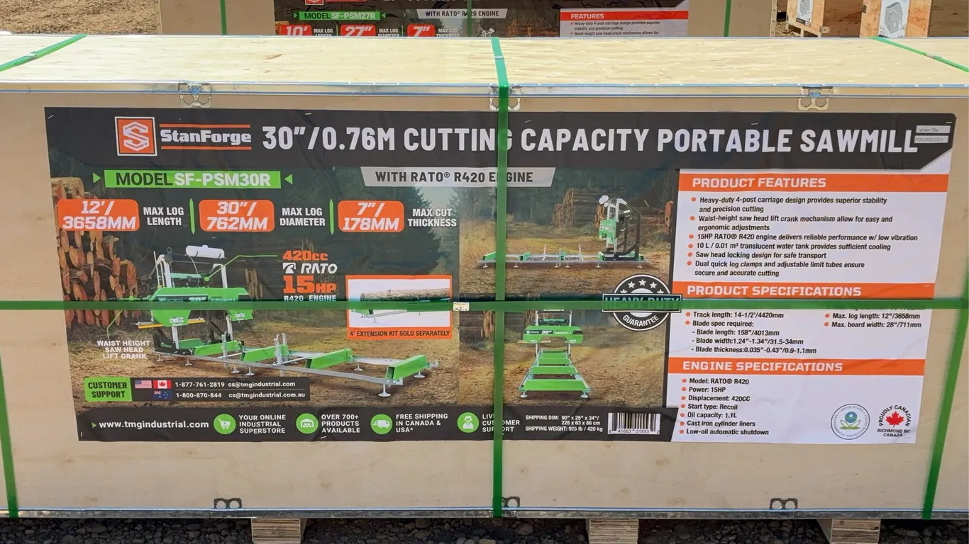 30 IN. TMG Portable Sawmill Unused