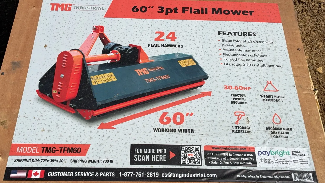 TMG 60 IN. 3 PT Flail Mower Unused