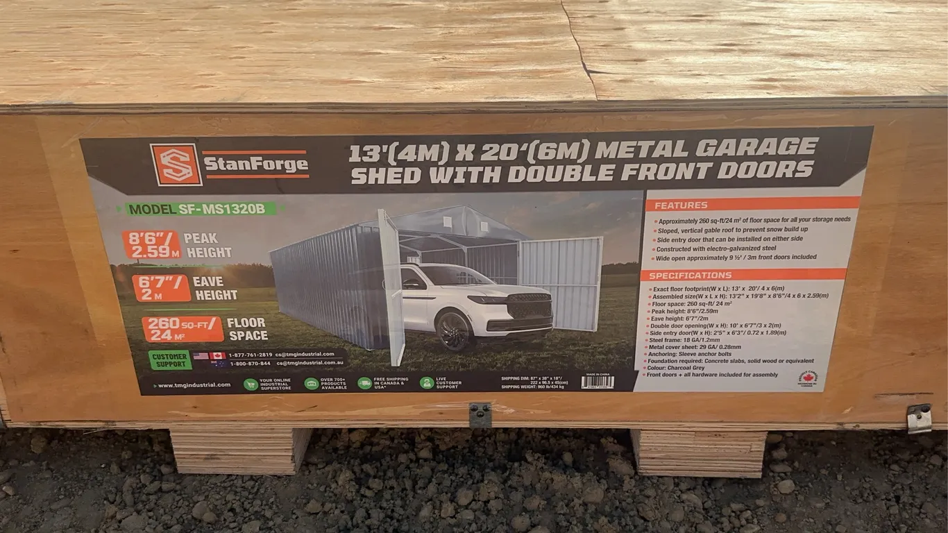 TMG 13 x 20 FT. Metal Garage Shed Unused
