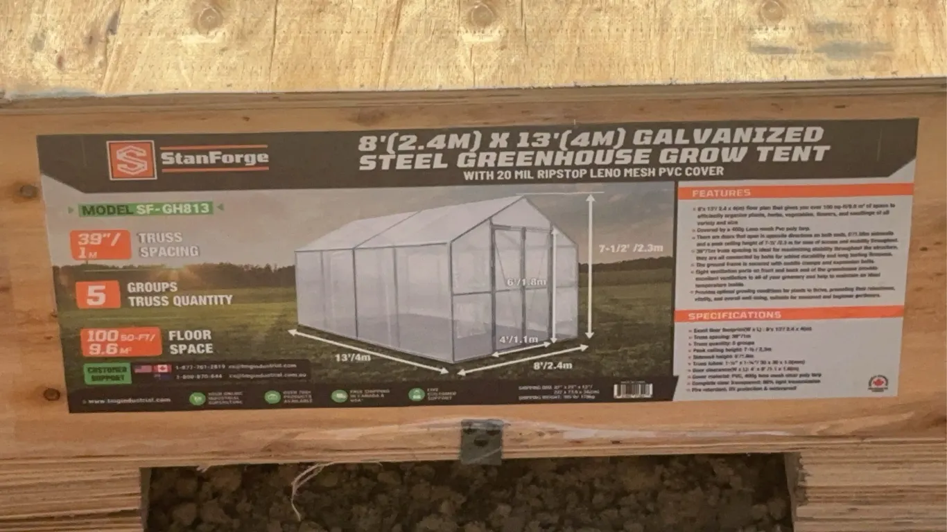 TMG 8 x 13 FT. Galvanized Steel Greenhouse Unused