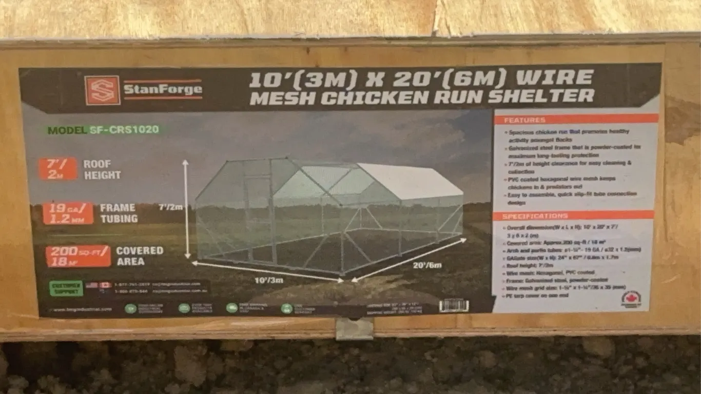 TMG 10 x 20 FT. WIRE MESH CHICKEN RUN SHELTER Unused