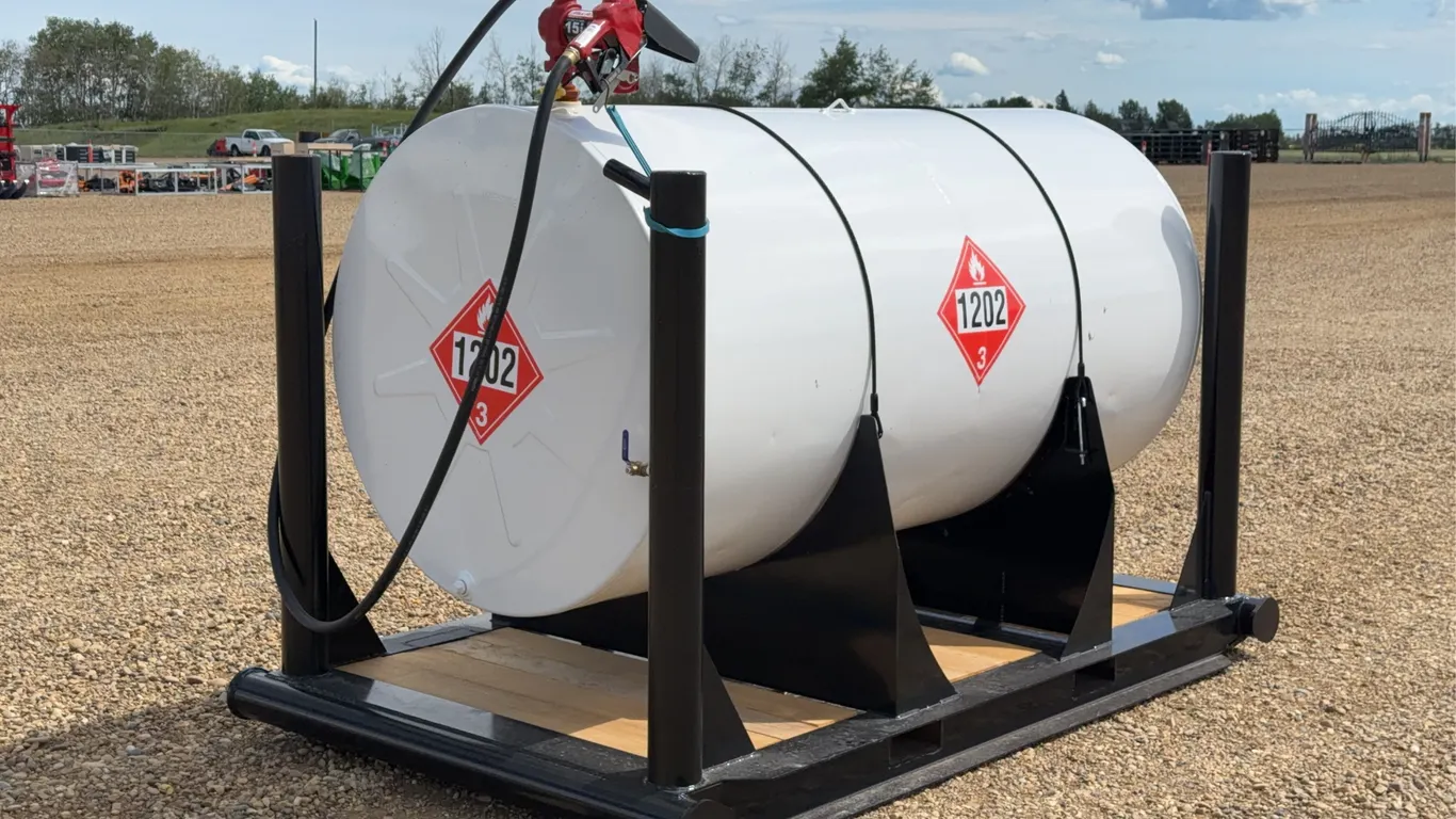500 Gal Westeel Diesel Fuel Tank on Skid w/15 GPM Pump
