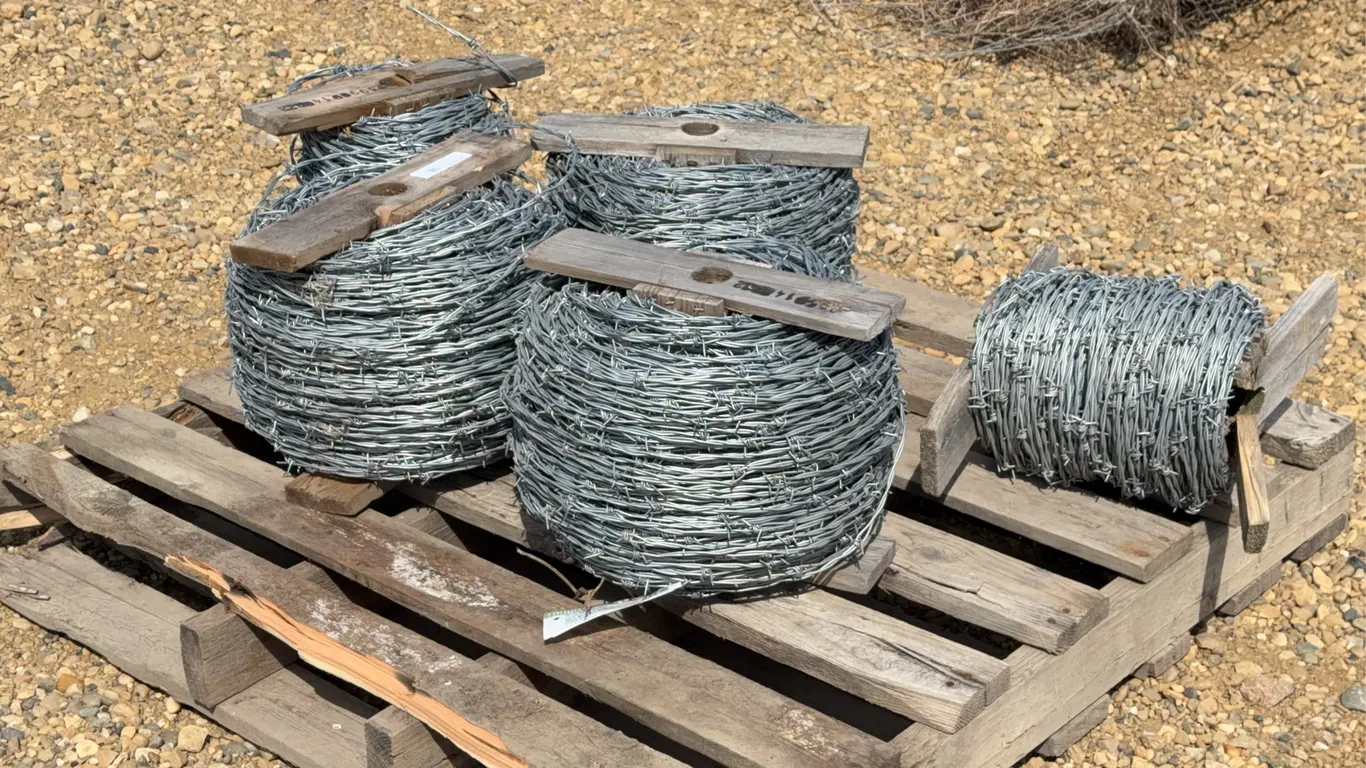 Assorted rolls of Barbwire