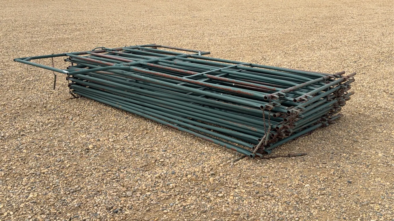 QTY of (13) - 5FT X 10FT Hi-Hog Panels, QTY of (1) - 5FT X 10FTX 40IN. Gate