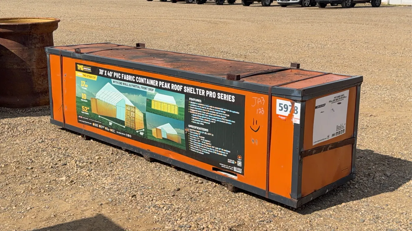 TMG Industrial 30 FT X 40 FT. PVC Fabric Container Peak Roof