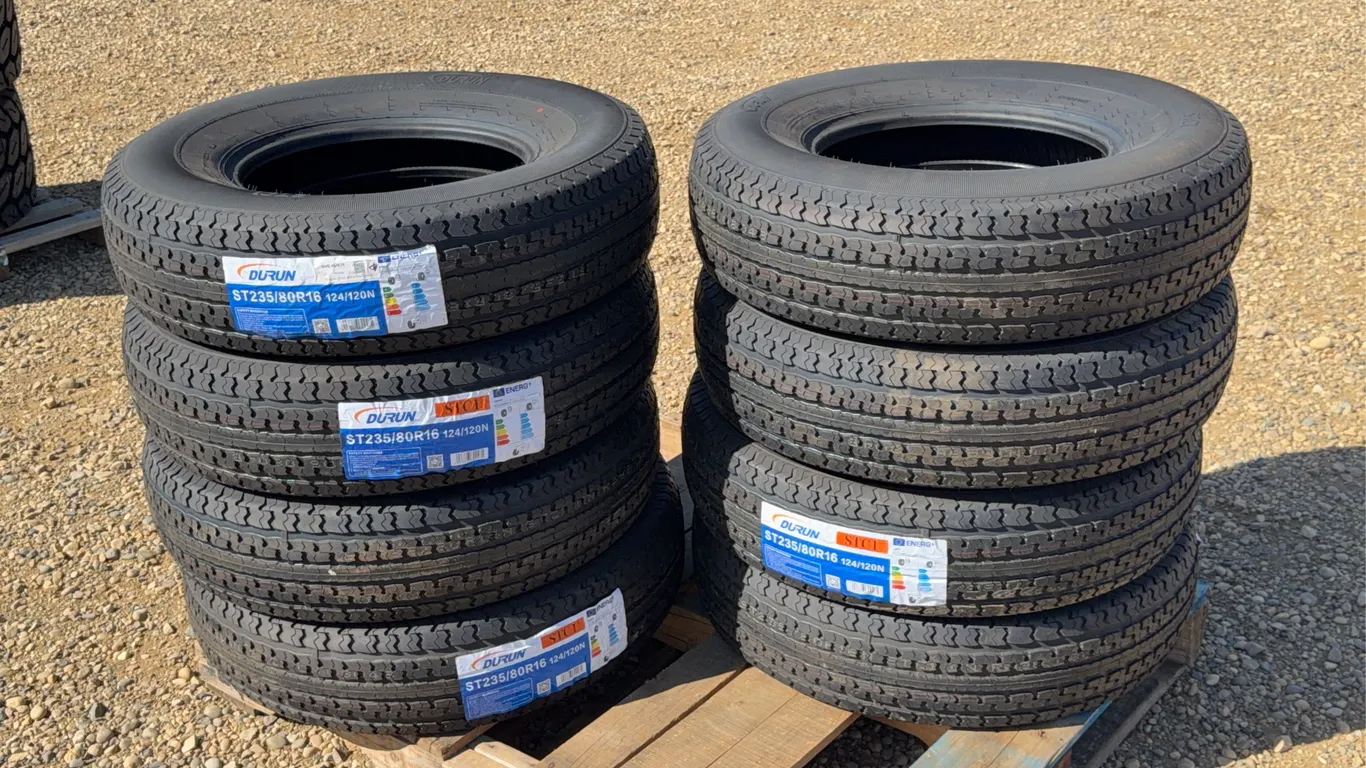 QTY of (8) Durun ST235/80R16 Tires Unused