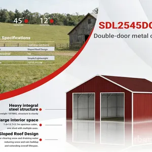 2026 SDLC2545DGMS 25 ft x 45 ft Double Garage Metal Shed (Unused)