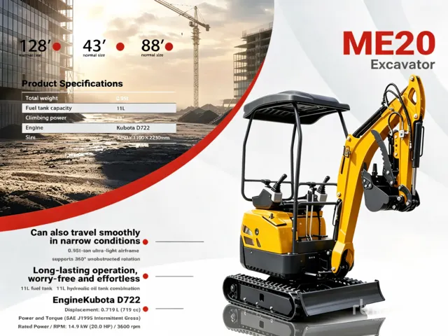 2026 ME20-YELLOW Kubota Diesel Mini Excavator (Unused)