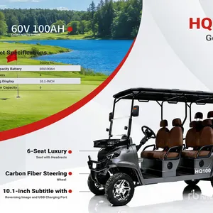 2026 HQ100 Electric Gray Six-Seater Golf Cart (Unused)