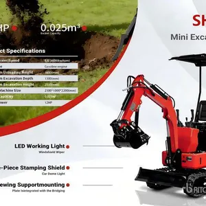 2026 SH15-RED Gasoline Mini Excavator (Unused)