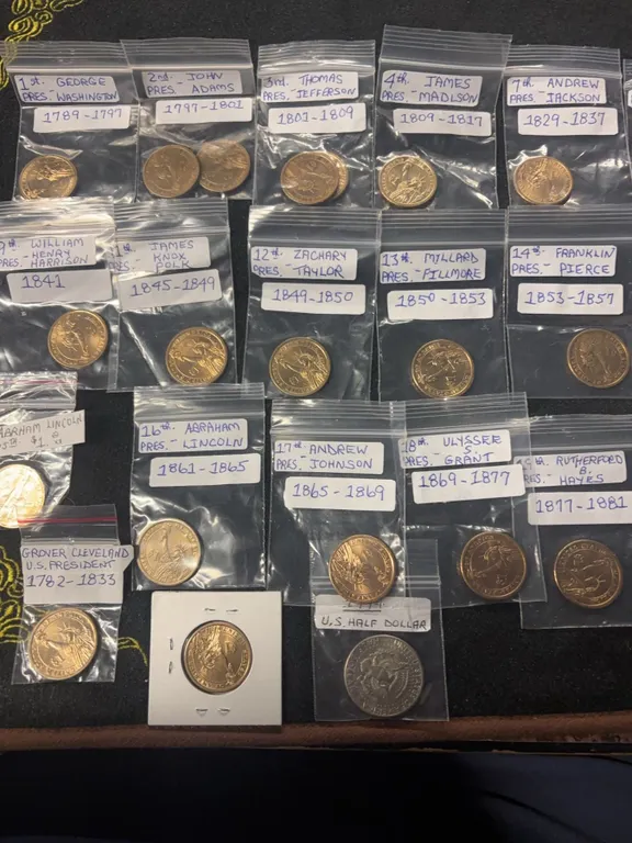 22 US Presidential $1 Coins