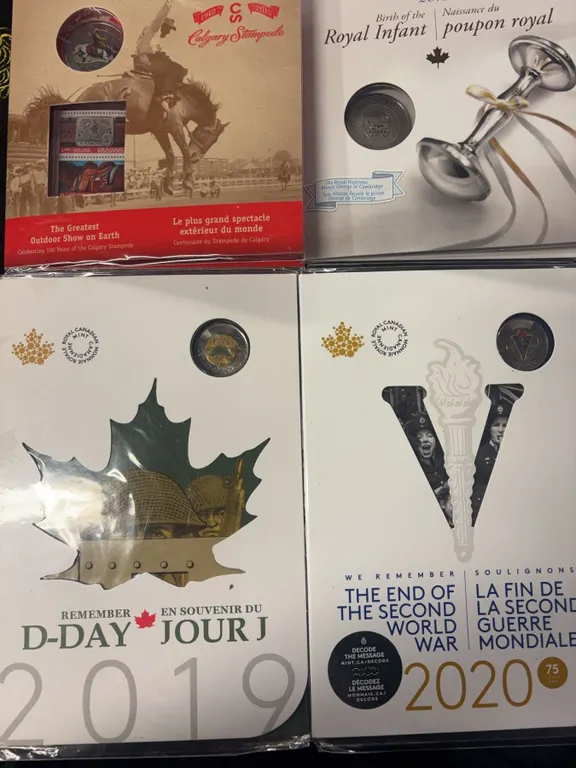4 Canadian Commemorative Coin and Stamp Sets