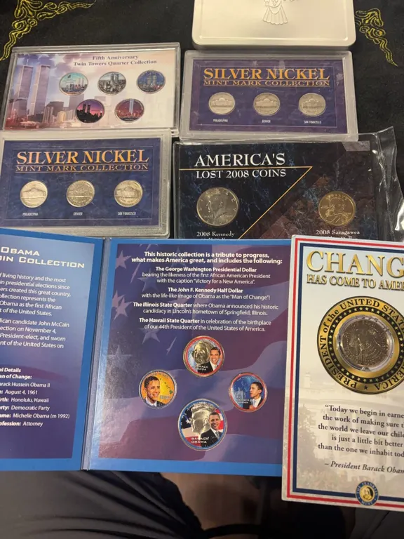 U.S. Coin Collectible Sets Including Obama and Twin Towers