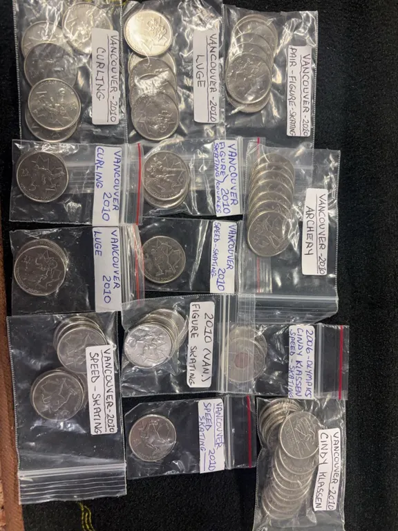 Vancouver 2010 Olympics 25 Cent Sports Coin Collection