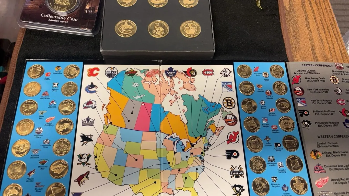 NHL Team Bronze Medallion Set and VASA 1628 Coin