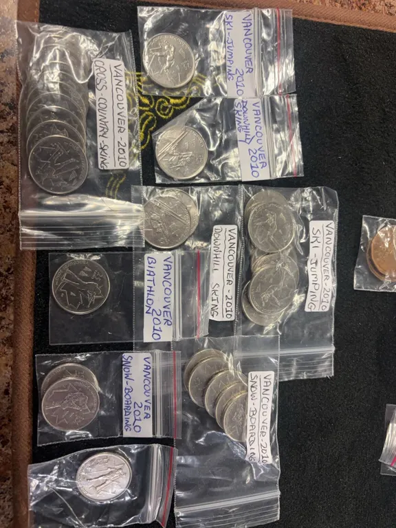 2010 Vancouver Olympics 25 Cent Winter Sport Coins